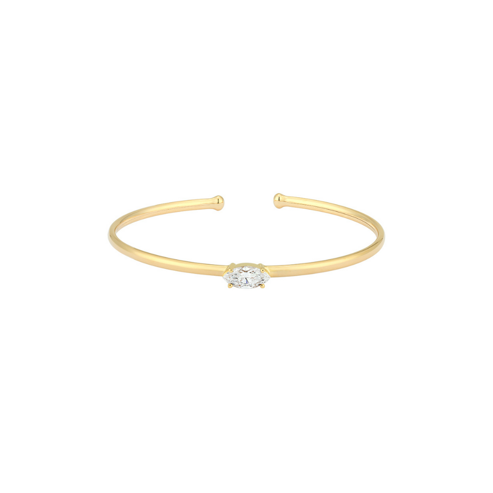 Lab Flexible Bangle with Diamond Center